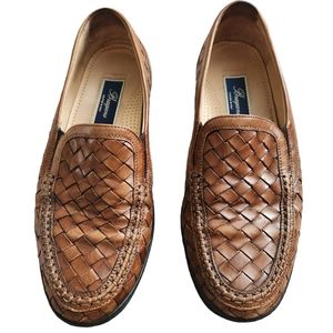 Mens BRAGANO Italian Leather Woven Dress Shoe size 9